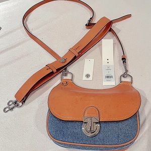 Don’t buy unless you are belladonna888 Tory Burch James Small Denim Saddle Bag